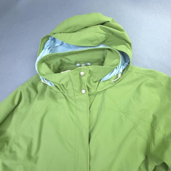 LL Bean Jacket Womens M Green Blue Zip Out Fleece Coat Liner Hooded Outdoors - Picture 8 of 16